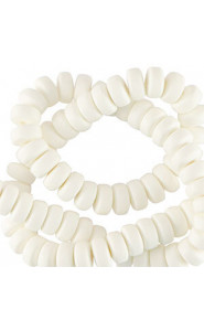 Polymer beads rondelle 7mm - White
